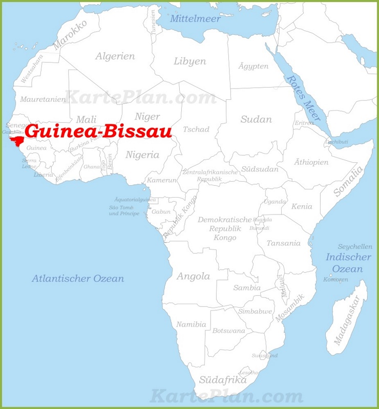 Guinea-Bissau auf der karte Afrikas