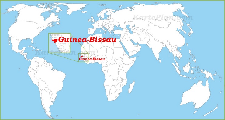 Guinea-Bissau auf der Weltkarte