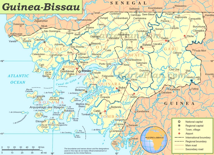 Guinea-Bissau politische karte
