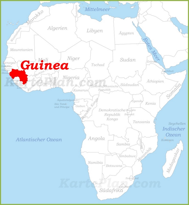 Guinea auf der karte Afrikas