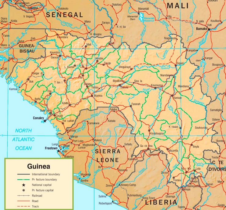 Guinea politische karte