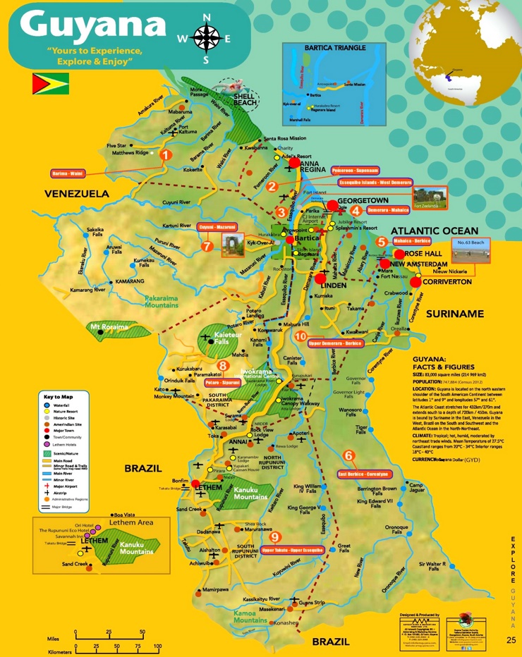 Guyana touristische karte