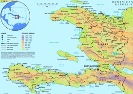 Physische landkarte von Haiti