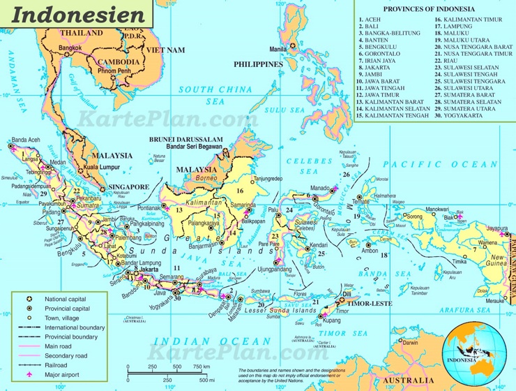Verwaltungskarte von Indonesien