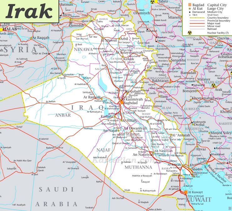 Große detaillierte karte von Irak