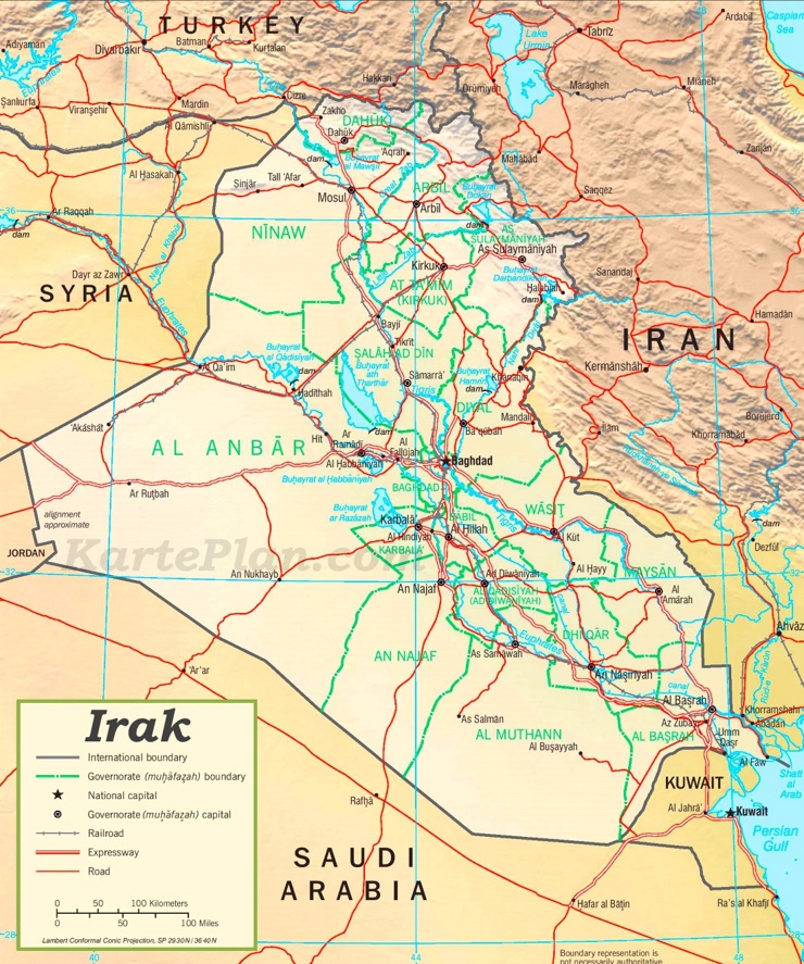 Irak politische karte