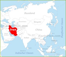 Iran auf der karte Asiens