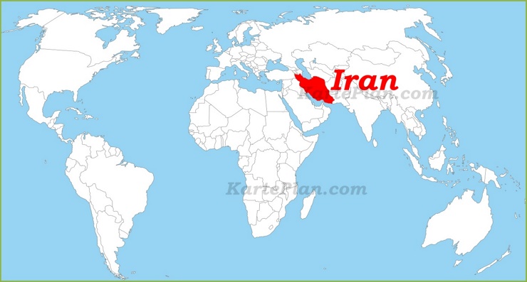 Iran auf der Weltkarte