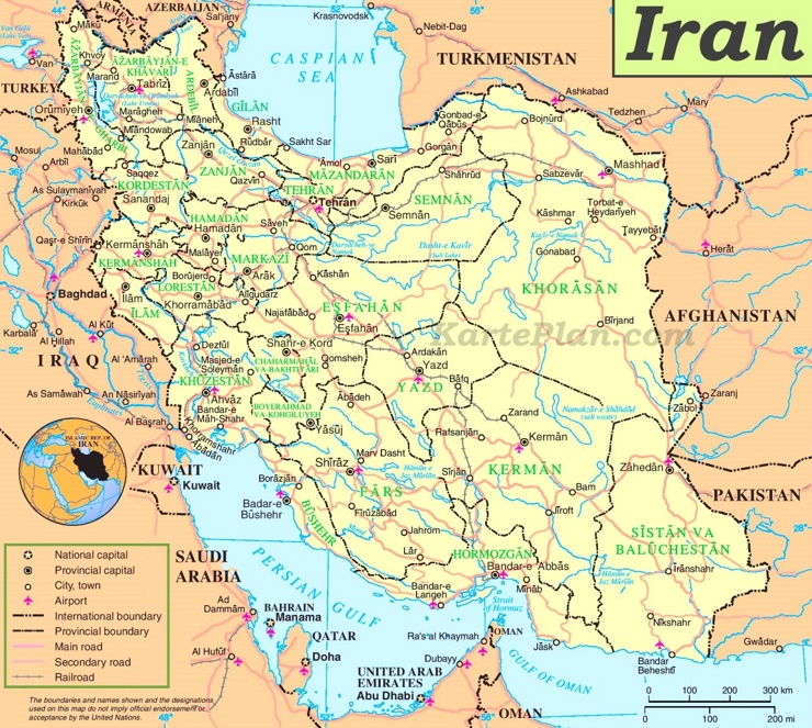 Iran politische karte
