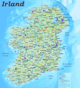 Große detaillierte karte von Irland