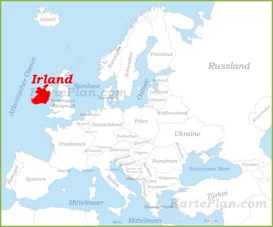 Irland auf der karte Europas