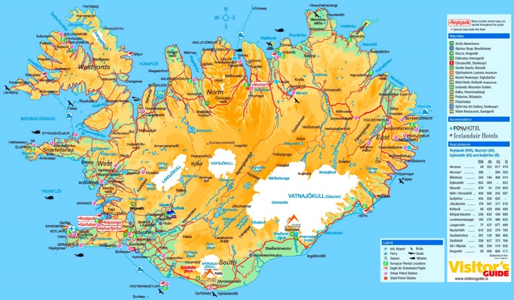 Straßenkarte Island