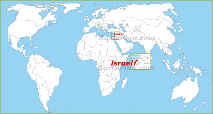Israel auf der Weltkarte