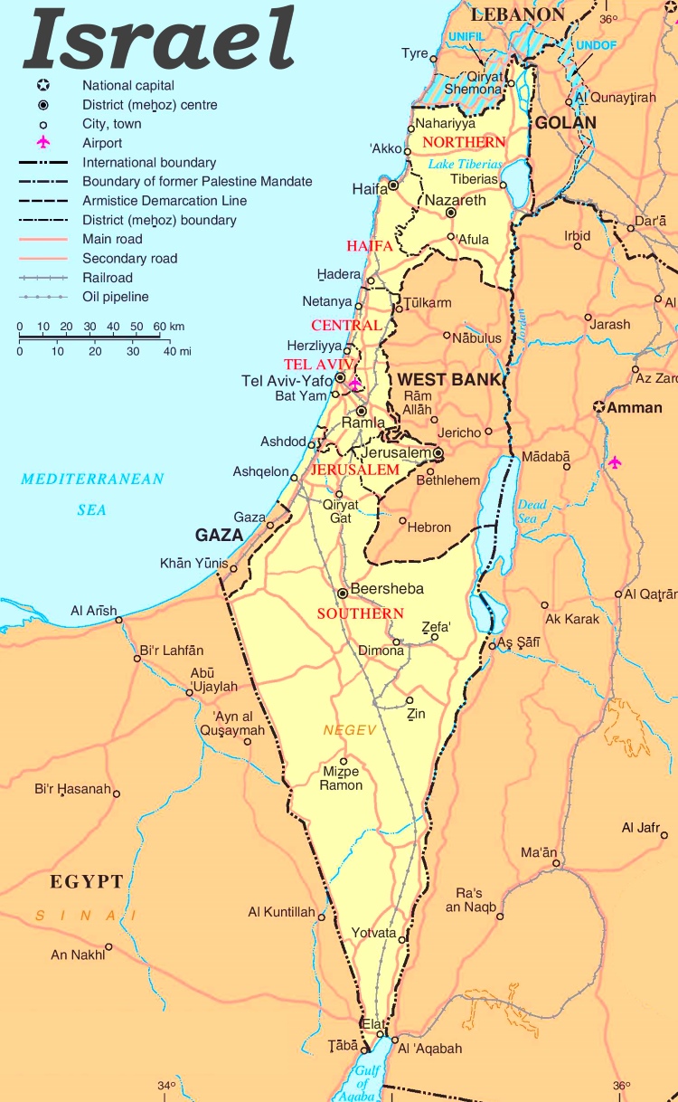 Israel politische karte