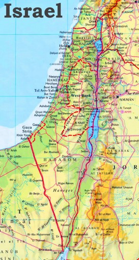 Physische landkarte von Israel