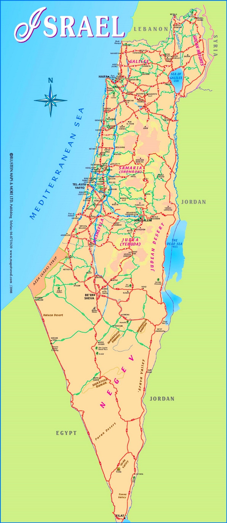 Straßenkarte Israel