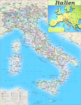 Große detaillierte karte von Italien