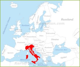 Italien auf der karte Europas