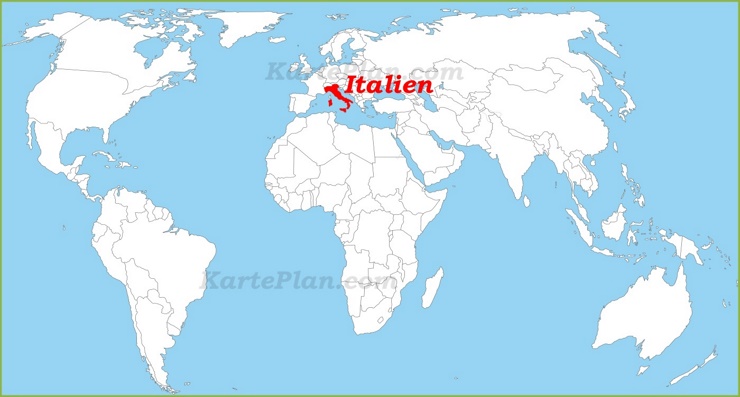 Italien auf der Weltkarte