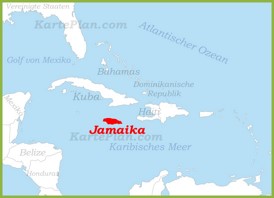 Jamaika auf der karte Karibiks