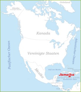 Jamaika auf der karte Nordamerikas