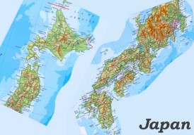 Physische landkarte von Japan
