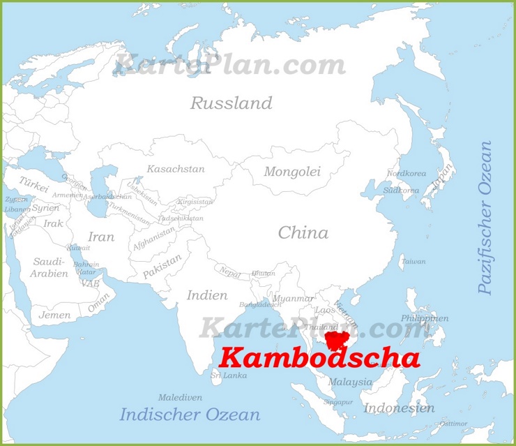Kambodscha auf der karte Asiens
