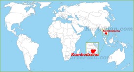 Kambodscha auf der Weltkarte