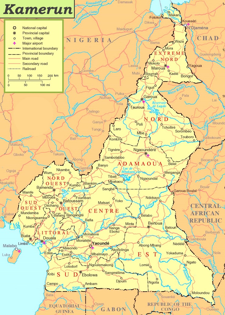 Kamerun politische karte