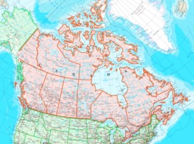 Karte von Kanada mit städten