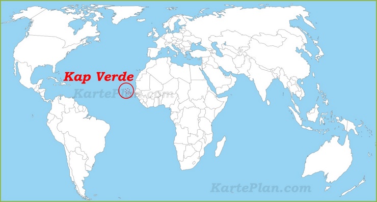 Kap Verde auf der Weltkarte