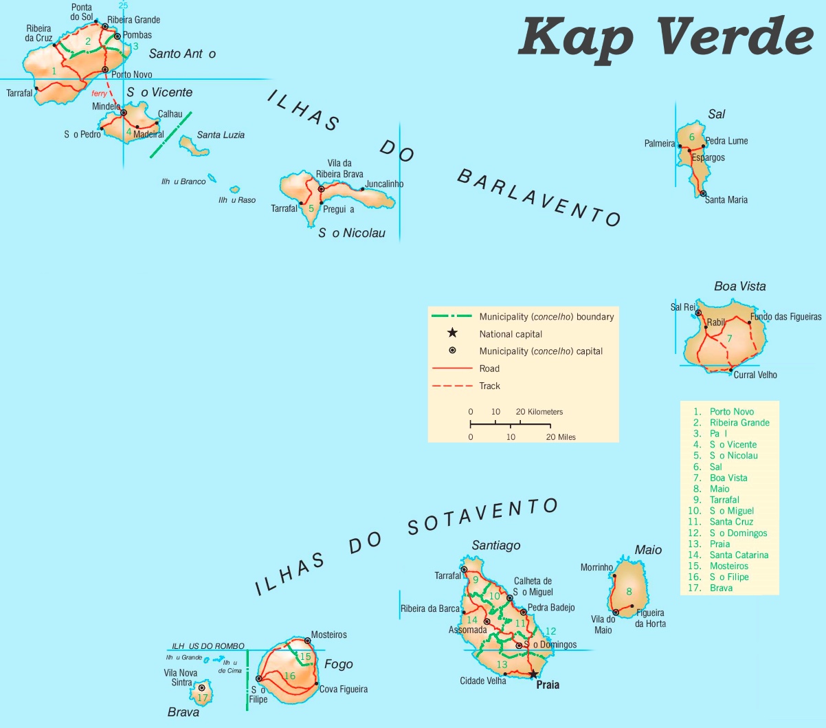 Kap Verde politische karte