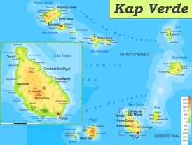 Physische landkarte von Kap Verde