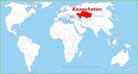 Kasachstan auf der Weltkarte