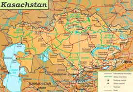 Straßenkarte Kasachstan