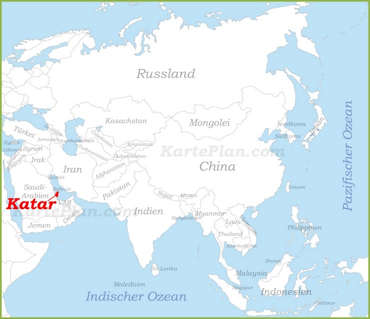 Katar auf der karte Asiens