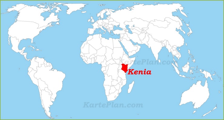 Kenia auf der Weltkarte