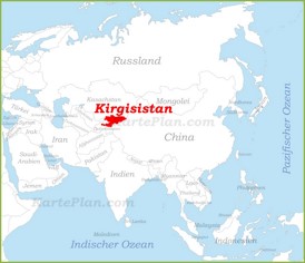Kirgisistan auf der karte Asiens