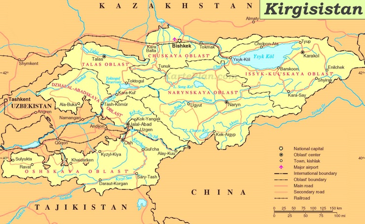 Kirgisistan politische karte