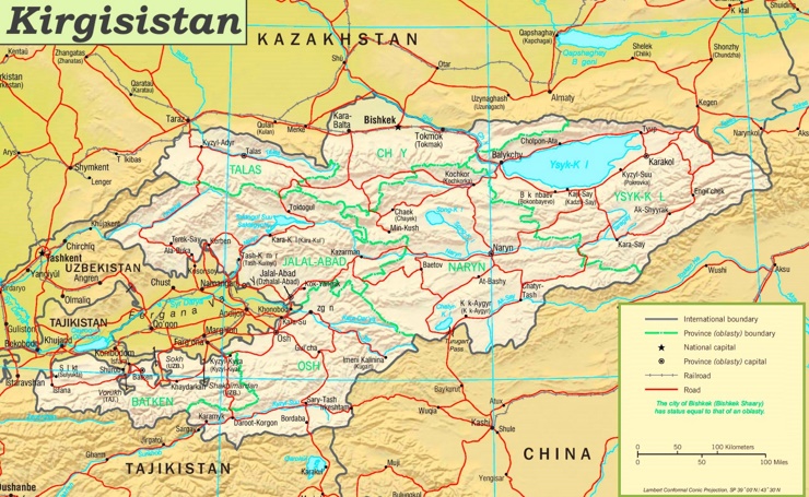 Straßenkarte Kirgisistan