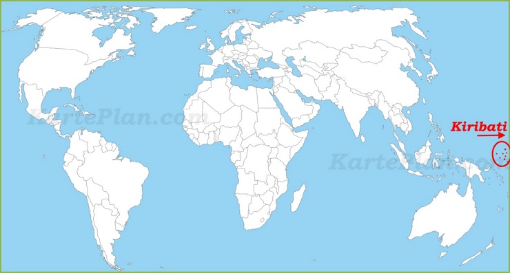 Kiribati auf der Weltkarte
