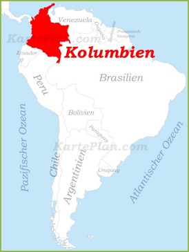 Kolumbien auf der karte Südamerikas