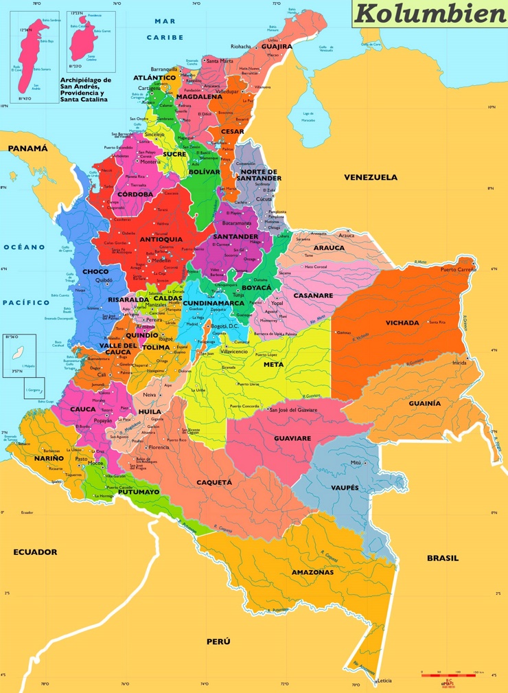 Kolumbien politische karte