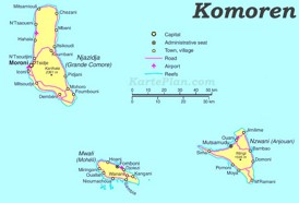 Straßenkarte Komoren