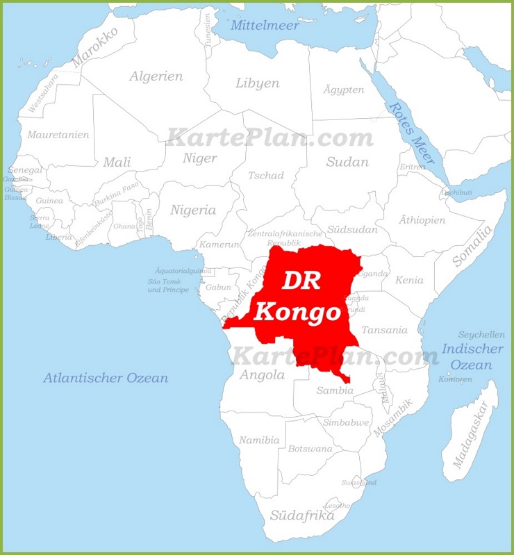 Demokratische Republik Kongo auf der karte Afrikas
