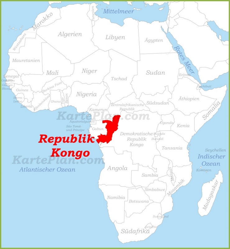 Republik Kongo auf der karte Afrikas