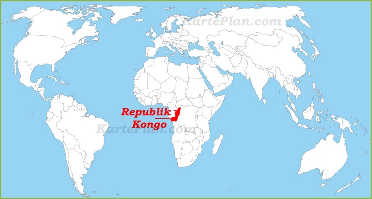 Republik Kongo auf der Weltkarte