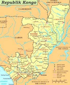 Republik Kongo politische karte