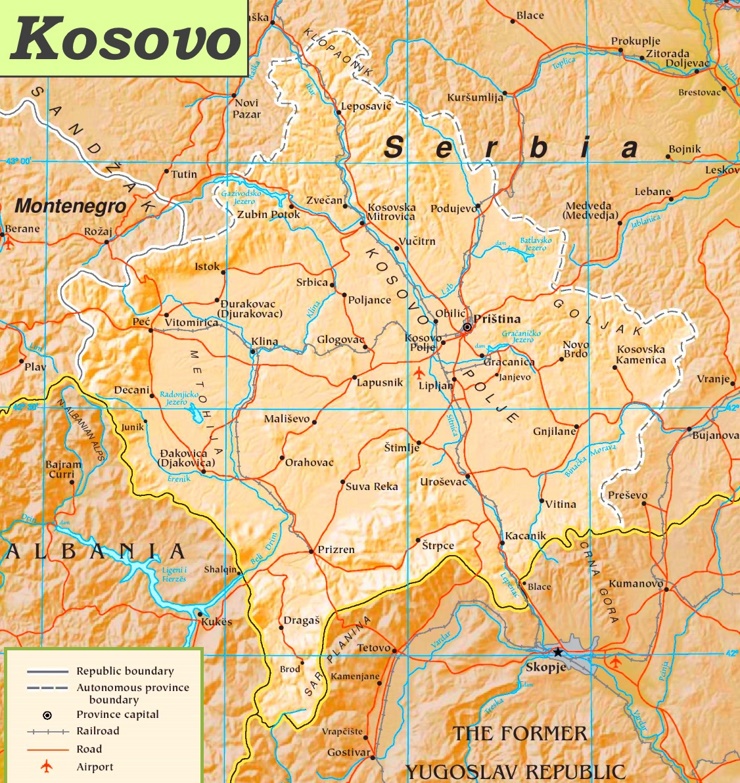Kosovo politische karte