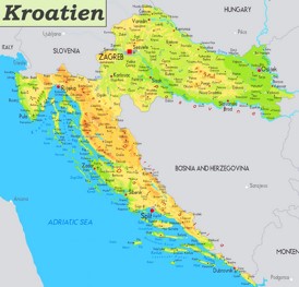 Physische landkarte von Kroatien